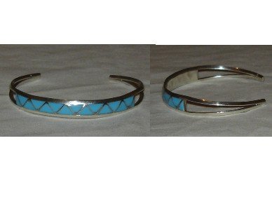 Lovely sterling silver bracelet with turquoise inlay