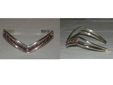 One of a kind sterling silver bracelet adorned with coral stone