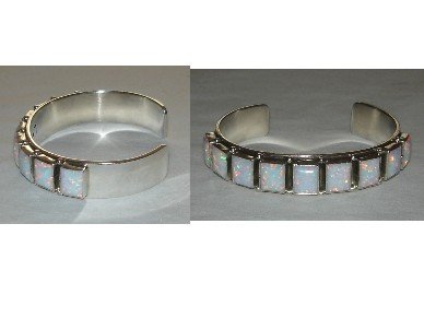 FIERY OPAL on sterling silver bracelet