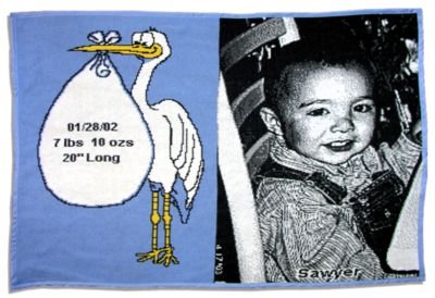 Baby Stork Throw (blue)