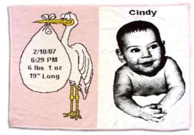 Baby Stork Throw (pink)