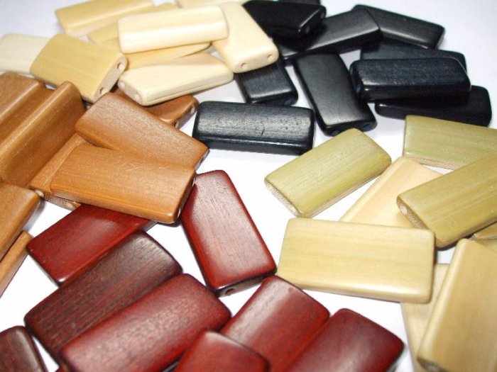 50 BAMBOO SAMPLER TILE DOMINOS ALTERED ART BEADS