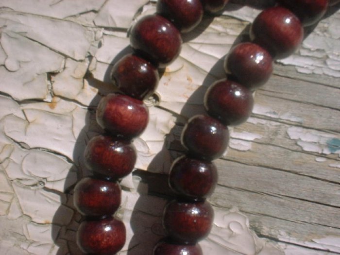 Handmade Cherry Bamboo Round Beads 7mm