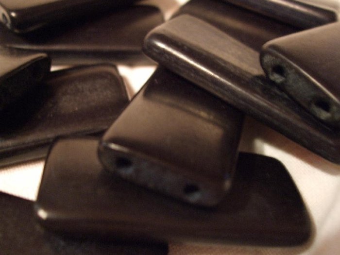 50 BLACK BAMBOO TILE BEADS DOMINOES ALTERED ART
