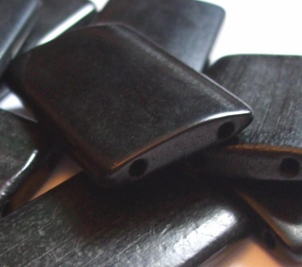 10 LARGE BLACK BAMBOO TILE BEADS DOMINOES ALTERED ART ASIAN