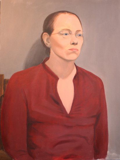 Original Oil Painting Portrait of Woman with Glasses Art by LJT