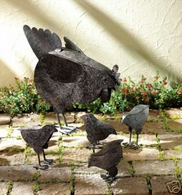 Hen With Chicks Sculpture
