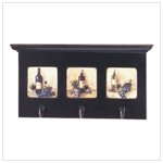 Wine-Motif Coat Rack With Shelf