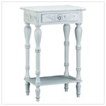 Carved White Side Table