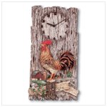 Rooster Plaque With Clock