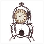 Metal Table Clock with Swinging Pendulum
