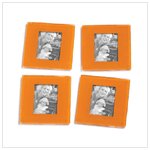 Orange Photo Frame Coaster 4pc