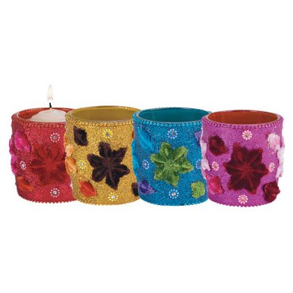 4 pc Flowers Votiive Holders