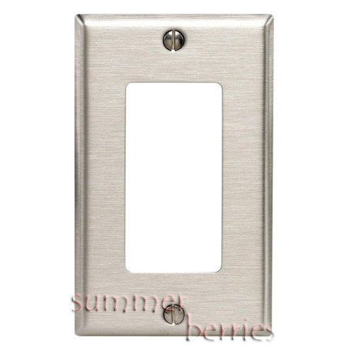 Single Decora Wallplate / Switchplate / Outlet Cover - Brushed Stainless Steel (set of 3)