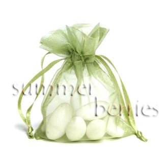 Organza Sachet Favor Bag / Bags - 4x6.5 Olive (Set of 10)