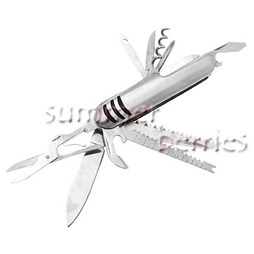 Stainless Steel Swiss Army Style Camper Multifunction Pocket Knife