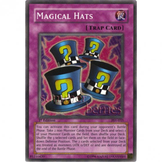 YuGiOh Card PSV033 1st Edition Magical Hats [Super Rare Holo]