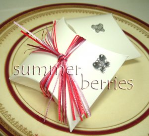White Pillow Favor Box / Boxes - 3.5x3.5 (Set of 10)