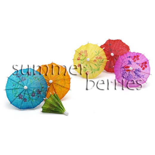 Mini Cocktail Parasol Drink Umbrella - Assorted Color (Set of 10)