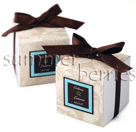 White Square Favor Box / Boxes - 4x4x4 (Set of 10)