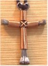 Hand-Made 'NAILS & WIRE' Cross Necklace (Gold)