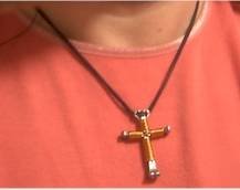 Hand-Made 'NAILS & WIRE' Cross Necklace (Gold)