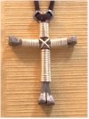 Hand-Made 'NAILS & WIRE' Cross Necklace (silver)