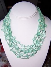 MINTY AQUA MULTI-STRAND NECKLACE - free shipping