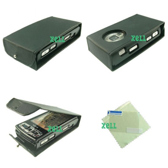Hard Leather Case Pouch for Nokia N95 8GB plus Screen Protector