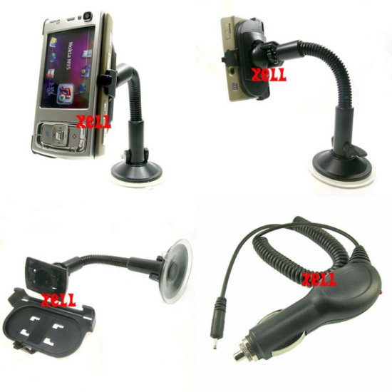In-car Charger and Car Holder Mount for Nokia N95 **Free Shipping**