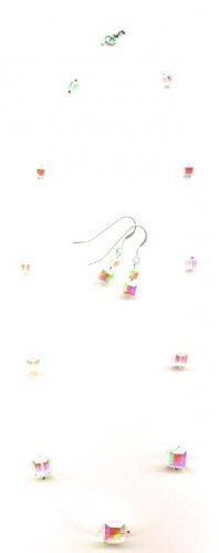 Swarovski Crystal Cube Illusion Necklace Set