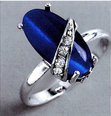 Lovely Cateye And Crystal Ring