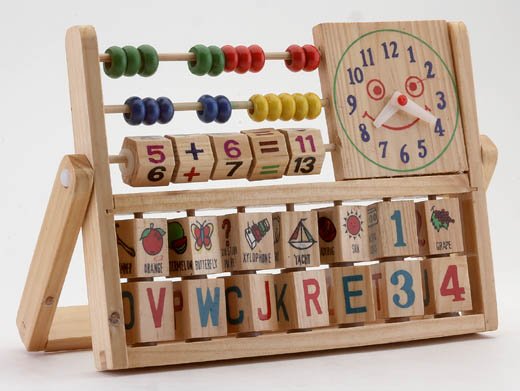 Wood Education Toy With Clock