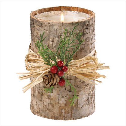 Birch Bark Pillar Candle