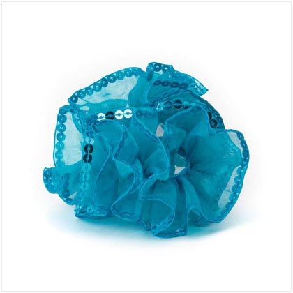 Turquoise Sequin Ponytail Holder