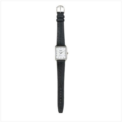 Embossed Leather Band Watch