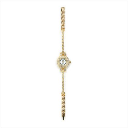 Golden Crystals Bangle Lady's Watch