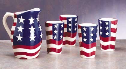 Patriotic Pitcher & Tumblers