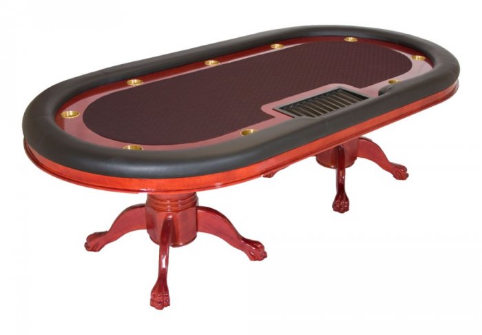 Bravatto Racetrack Dealer Edition Poker Table - Cherry Finish