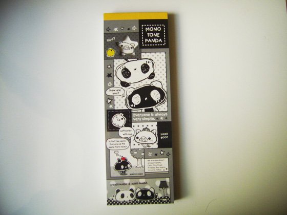 Crux Monotone Panda Memo Pad