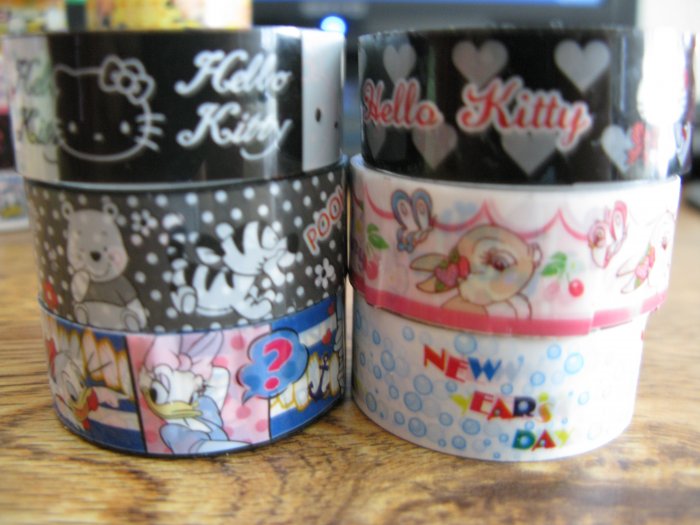 Deco Tape Set 3 Winnie the pooh Disney Hello Kitty