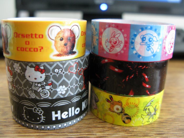 Deco Tape Set 7 hello kitty powerpuff girl's pokemon