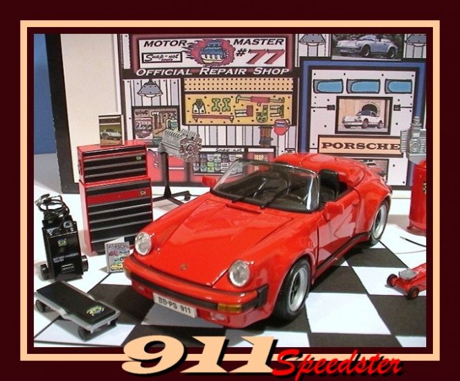1989 PORSCHE 911 SPEEDSTER GARAGE W/ DIE CAST TOOLS & MORE