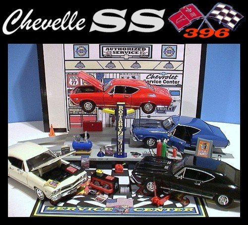 1968 CHEVELLE SS GARAGE W/ ELECTRIC CAR LIFT & 4 CARS++