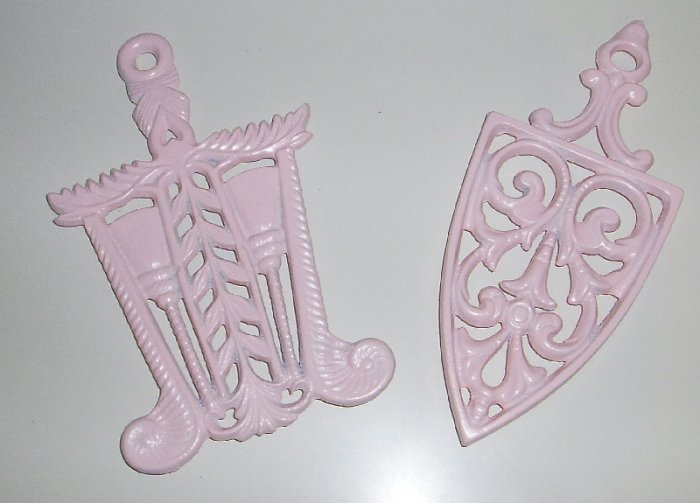 Vintage Shabby Pink Chic Trivets (2)
