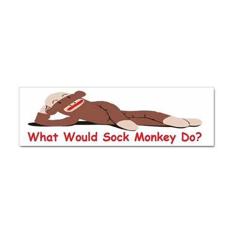 100 What Would Sock Monkey Do? Bumper Stickers Package of 100 - 28140477