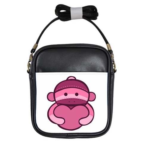 Sock Monkey Girls Sling Bag Shoulder Purse Pink Sock Monkey 28174823