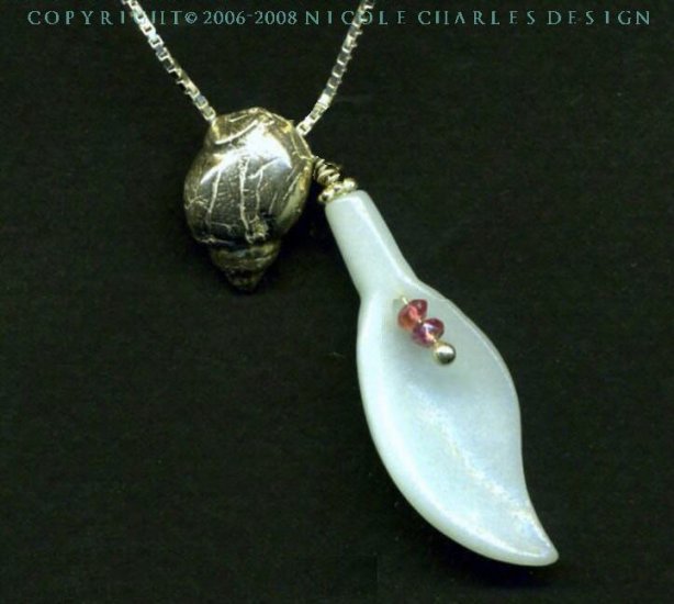 A U R E L I E - - Fine Silver, Amazonite, and Pink Tourmaline on Italian Sterling Silver Chain