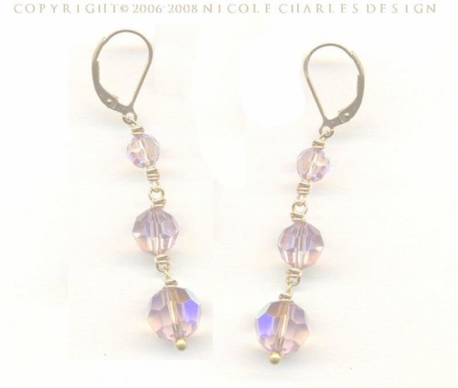 B E L L I S S I M A Earrings- - Classically Elegant Amethyst Swarovski Austrian Crystal Earrings