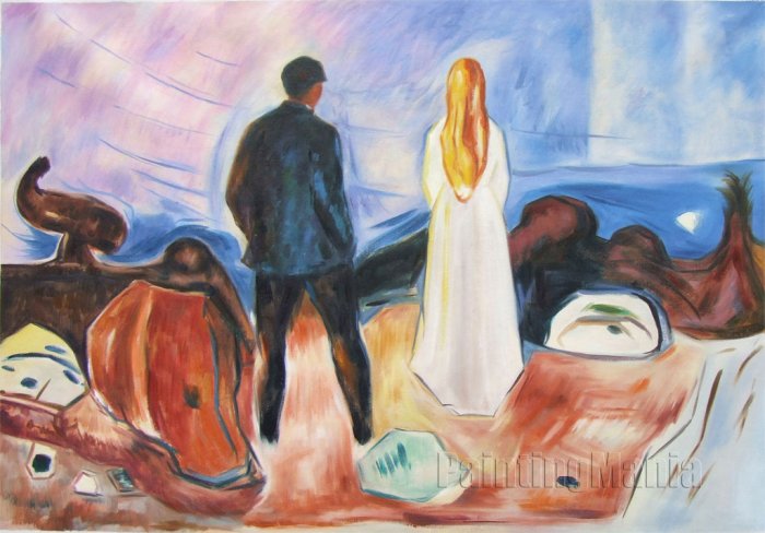 Edvard Munch The Lonely Ones hand painted oil painting on canvas